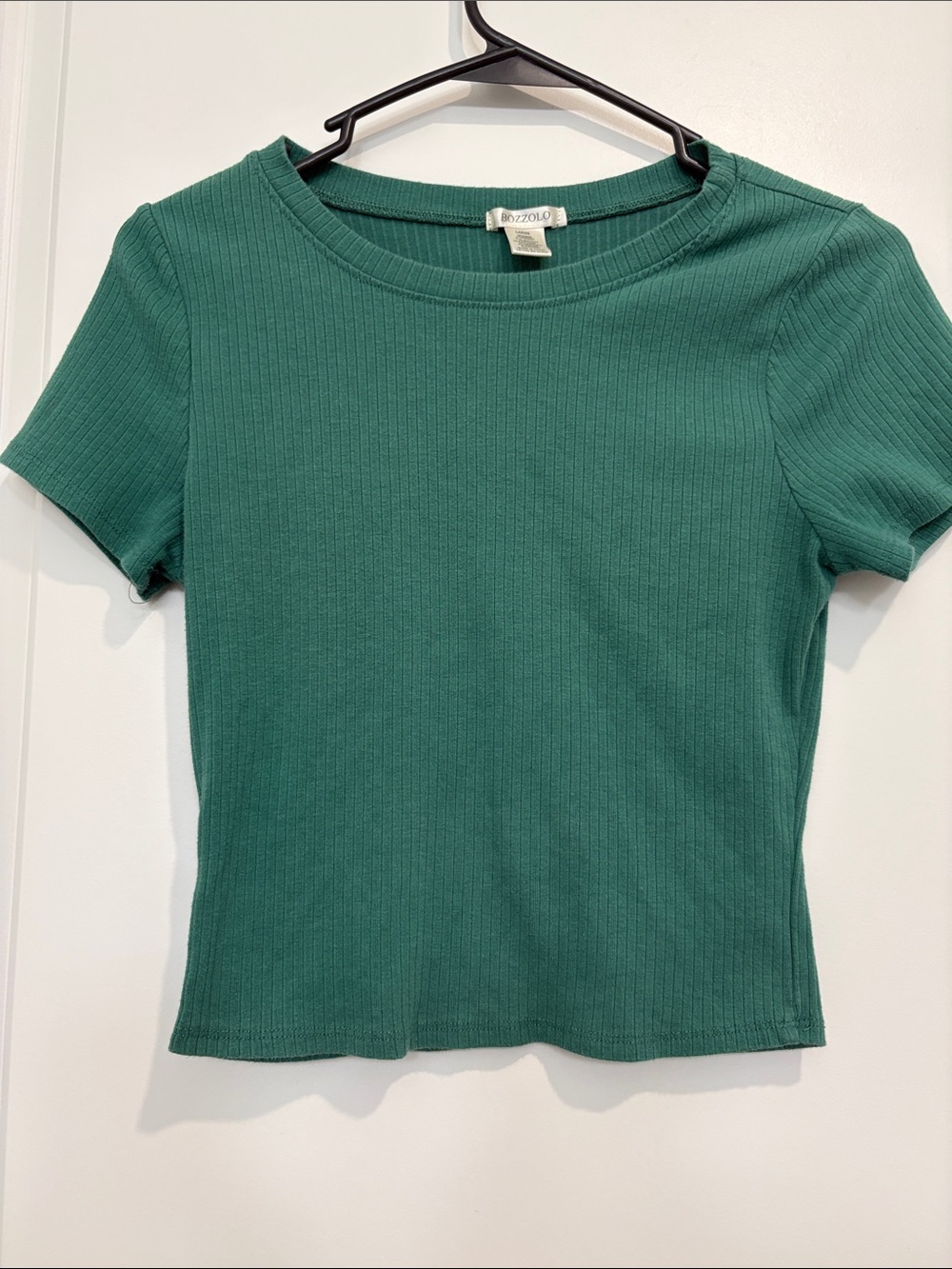 Two Large Bozzolo crop tops in Forest Green and Lavender